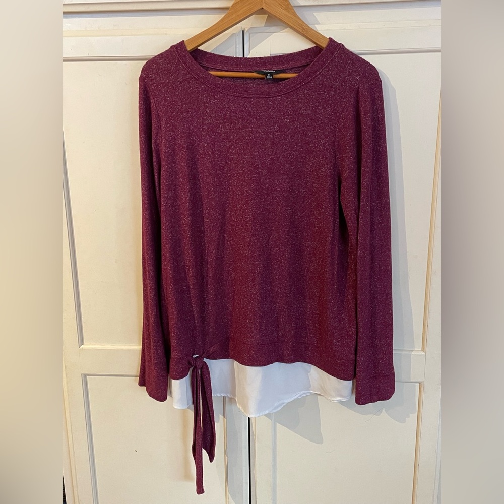 Simply Vera Vera Wang Burgundy Knit Sweater Size Medium